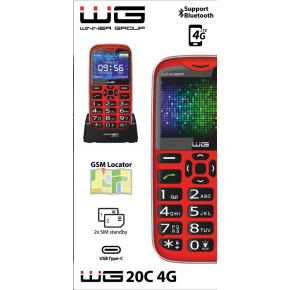 WG - Mobilní telefon WG20C, 4G, tlačítkový, červená