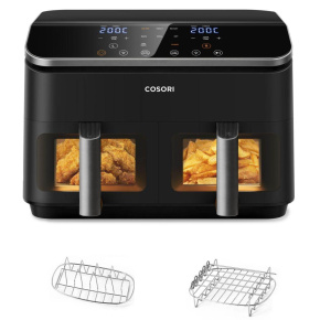 BAZAR Cosori Dual Basket horkovzdušná fritéza 8.5l + 5x špíz a rošt / poškozený obal BAZAR Cosori Dual Basket horkovzdušná fritéza 8.5l + 5x špíz a rošt / poškozený obal