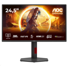 AOC MT 24,5" Q25G4SR - 2560x1440,IPS,300Hz,2xHDMI,1xDP,Repro,Pivot AOC MT 24,5" Q25G4SR - 2560x1440,IPS,300Hz,2xHDMI,1xDP,Repro,Pivot