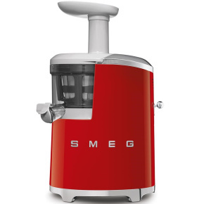 Smeg SJF01RDEU šnekový odšťavňovač, 150 W, 43 RPM, nádoba na sběr šťávy 500 ml, 50's Style, červený