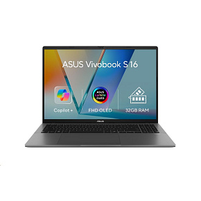 ASUS NTB Vivobook S 16 (M3607GA-OLED078X), Ryzen AI 9 H 465, 16" 1920 x 1200, 32GB, 1TB SSD, Radeon, W11 Pro, Gray