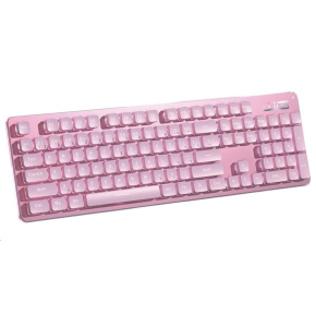 WG - Herní klávesnice WG, podsvícena, drátová, růžová WG - Herní klávesnice WG, podsvícena, drátová, růžová