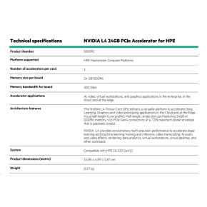 NVIDIA L4 24GB PCIe Accelerator for HPE