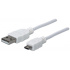 MANHATTAN Kabel propojovací USB 2.0  A Male / Micro-B Male, 1.8m, bílý