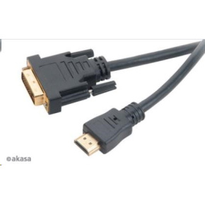 AKASA kabel  DVI-D na HDMI, pozlacené konektory, 2m