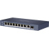 HIKVISION DS-3E0510HP-E, full Gb switch 8x PoE (2x HI-PoE), 1x uplink RJ-45 + 1x uplink SFP, 110W, dosah až 300m