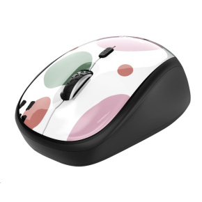 TRUST myš YVI Wireless Mouse, optická, růžová