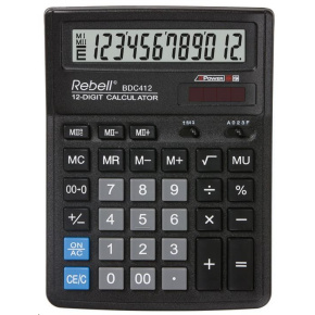 REBELL kalkulačka - BDC412 - černá REBELL kalkulačka - BDC412 - černá