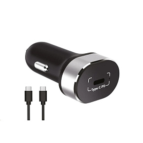 WG - Autonabíječka 1x USB-C, PD 20 W, + kabel Type-C na Type-C, černá WG - Autonabíječka 1x USB-C, PD 20 W, + kabel Type-C na Type-C, černá