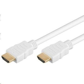 PremiumCord HDMI High Speed + Ethernet kabel,bílý, zlacené konektory, 2m