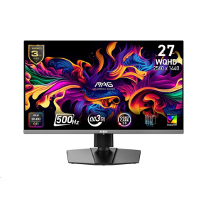 MSI LCD MAG 272QP QD-OLED X50,26.5" 2560x1440 QD-OLED,500Hz,178/178,300nits,VESA,HDMI,DP,USB-C,Audio,Black MSI LCD MAG 272QP QD-OLED X50,26.5" 2560x1440 QD-OLED,500Hz,178/178,300nits,VESA,HDMI,DP,USB-C,Audio,Black