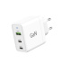 WG - Síťová nabíječka GaN 3x USB, 1x USB-A 30W + 2x USB-C 65W, bílá