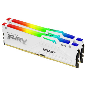 KINGSTON DIMM DDR5 64GB (Kit of 2) 5200MT/s CL40 FURY Beast Bílá RGB XMP KINGSTON DIMM DDR5 64GB (Kit of 2) 5200MT/s CL40 FURY Beast Bílá RGB XMP