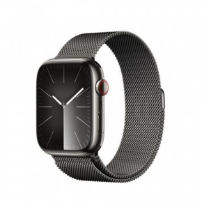 APPLE Watch Series 9 GPS + Cellular 41mm Graphite Stainless Steel Case with Graphite Milanese Loop