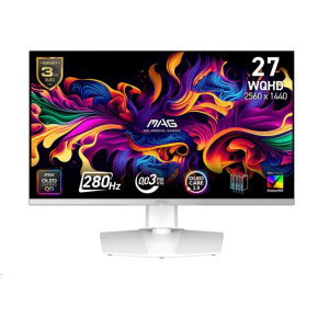 MSI LCD MAG 272QPW QD-OLED X28,26.5" 2560x1440 QD-OLED,280Hz,178/178,250nits,VESA,HDMI,DP,USB-C,Audio,White MSI LCD MAG 272QPW QD-OLED X28,26.5" 2560x1440 QD-OLED,280Hz,178/178,250nits,VESA,HDMI,DP,USB-C,Audio,White