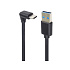 PremiumCord Kabel USB typ C/M zahnutý konektor 90° - USB 3.0 A/M, 1m