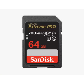 SanDisk SDXC karta 64GB Extreme PRO (200 MB/s Class 10, UHS-I U3 V30)