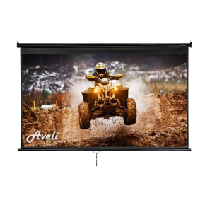 Nástěnné projekční plátno AVELI, 221x125cm (16:9) 100", černý tubus Nástěnné projekční plátno AVELI, 221x125cm (16:9) 100", černý tubus