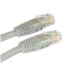 Patch kabel Cat5E, UTP - 0,3m, šedý