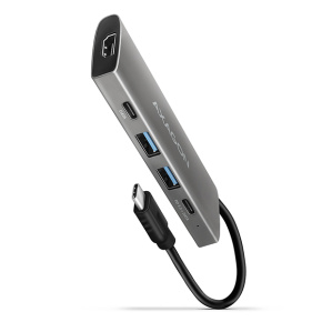 AXAGON HMC-5G2, USB 10Gbps hub, porty 2x USB-A, 2x USB-C, HDMI 4k/60, PD 100W, kabel USB-C 13cm AXAGON HMC-5G2, USB 10Gbps hub, porty 2x USB-A, 2x USB-C, HDMI 4k/60, PD 100W, kabel USB-C 13cm