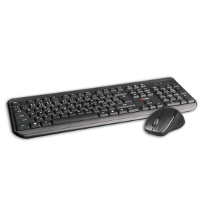 BAZAR - C-TECH klávesnice s myší WLKMC-01, USB, černá, wireless, CZ+SK "REPAIRED"