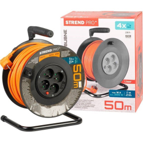 Strend Pro DG-FB04 buben 50m plast 4xzas. 3x1,5mm oranžová (213059)
