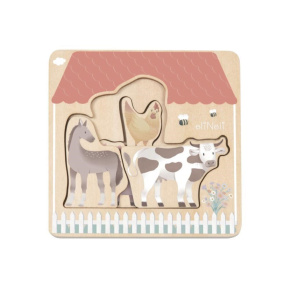 Dřevěné puzzle vícevrstvé - Farma se zvířátky Dřevěné puzzle vícevrstvé - Farma se zvířátky