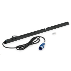 TRITON Vertikální rozvodný panel 20x IEC C13 + 4x IEC C19, 2x16A jistič, výška 1281mm, černý TRITON Vertikální rozvodný panel 20x IEC C13 + 4x IEC C19, 2x16A jistič, výška 1281mm, černý