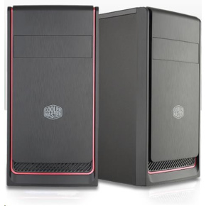 Cooler Master case MasterBox E300L, červený rámeček, Micro-ATX, 2x USB 3.0, bez zdroje