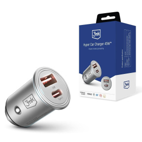 3mk nabíječka do auta - Hyper Car Charger 45W, 1x USB + 1x USB-C (PD) 3mk nabíječka do auta - Hyper Car Charger 45W, 1x USB + 1x USB-C (PD)