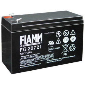 Baterie - Fiamm FG20721 (12V/7,2Ah - Faston 187), životnost 5let