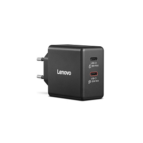 LENOVO napájecí adaptér Dual USB-C 65W GaN Charger Black - EU LENOVO napájecí adaptér Dual USB-C 65W GaN Charger Black - EU