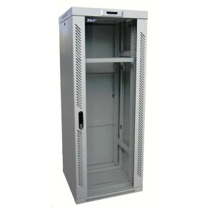 LEXI-Net 19" stojanový rozvaděč 37U 600x800 rozebiratelný, ventilační jednotka, termostat, kolečka, 600kg, sklo, šedý