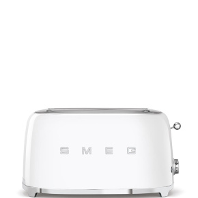 Smeg TSF02WHEU, toustovač / topinkovač, 4 toasty, 6 úrovní opékání, zásuvka na drobky, styl. 50. let, bílá