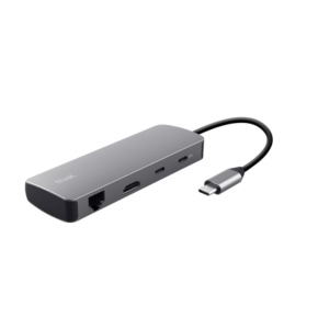 TRUST Dokovací stanice DALYX USB-C, 8v1, HDMI, RJ45, 2xUSB-C, 2xUSB-A, microSD/SD karta, šedá TRUST Dokovací stanice DALYX USB-C, 8v1, HDMI, RJ45, 2xUSB-C, 2xUSB-A, microSD/SD karta, šedá