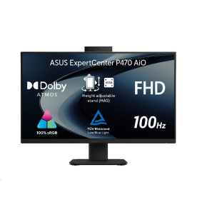 ASUS PC AiO ExpertCenter P4 (P470VAK-BPE058W), i5-13420H, 27" FHD, 16GB, 1TB SSD, UHD, W11 Home, Black