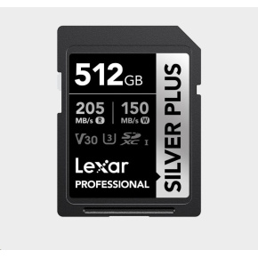 Lexar SDXC Professional SILVER Plus 1066x UHS-I/U3/A2/4K R205/W150 (V30) 512GB