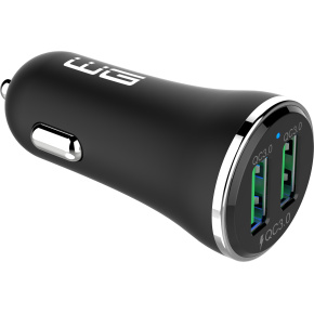 WG - Nabíječka do auta 2x USB-A 36W, QC 3.0 + QC 3.0, černá WG - Nabíječka do auta 2x USB-A 36W, QC 3.0 + QC 3.0, černá