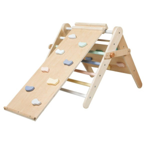 Montessori rostoucí Piklerové trojúhelník 3v1 s activity boardem a prknem 2v1 - pastel - 2. jakost Montessori rostoucí Piklerové trojúhelník 3v1 s activity boardem a prknem 2v1 - pastel - 2. jakost