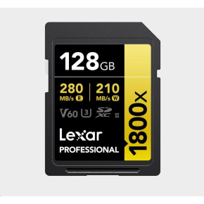 Lexar SDXC Pro 1800x U3 UHS-II R280/W210 (V60) 128GB