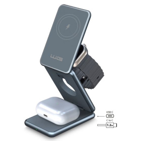 WG - Bezdrátová nabíječka WG39, 3v1, 15W+5W+3W, šedá WG - Bezdrátová nabíječka WG39, 3v1, 15W+5W+3W, šedá