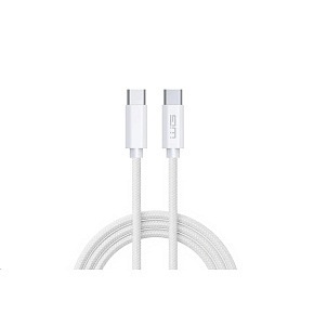 WG - Datový kabel Type-C (male) na Type-C (male), 1 metr, 3 A, cotton ECO, bílá WG - Datový kabel Type-C (male) na Type-C (male), 1 metr, 3 A, cotton ECO, bílá