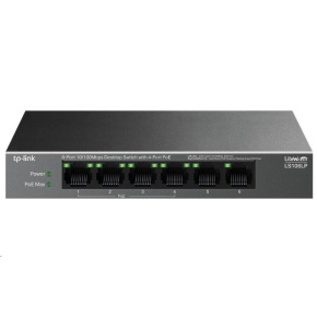 TP-Link LiteWave switch LS106LP (6x100Mb/s, 4xPoE, 41W, fanless)