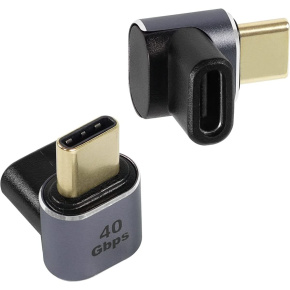 PremiumCord Adaptér USB-C na USB-C, USB 4.0, zahnutý 90°