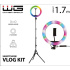 WG - Vlog Kit základní sada pro natáčení video blogů, s RGB LED světlem a tripodem 1,7 metru
