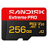 SanDisk micro SDXC Extreme PRO 256GB UHS-I U3 (250R/170W MB/s, UHS-I U3 V30) + adaptér