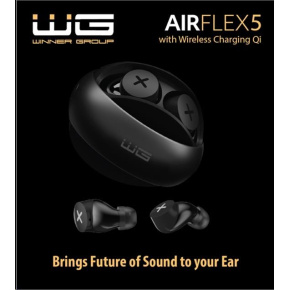 WG - Bluetooth sluchátka WG AirFlex 5, ENC, podpora Qi, černá WG - Bluetooth sluchátka WG AirFlex 5, ENC, podpora Qi, černá