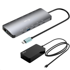 i-tec USB-C Metal Nano 3x Display Dock, 2x HDMI 1x USB-C video,PD 140W + Universal Charger 140 W