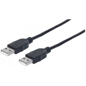 MANHATTAN kabel USB 2.0, Type-A Male to Type-A Male, 0.5m, Black