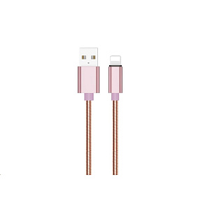 WG - Datový kabel Lightning na USB-A, 1 metr, růžová